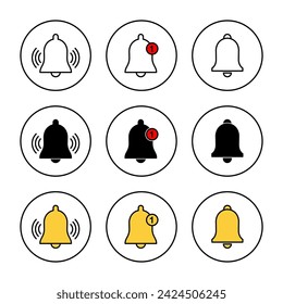 Bell Icon set vector. Notification sign and symbol for web site design