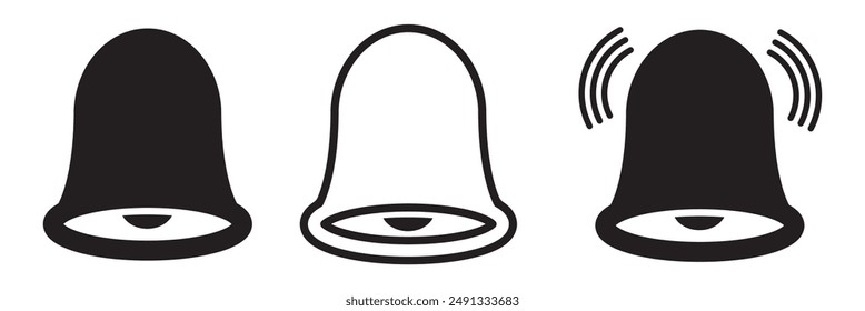 Vector de conjunto de iconos de campana. Signo de notificación y símbolo para el diseño de Sitios web. Ilustración vectorial.