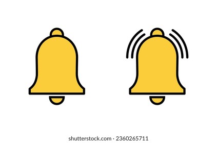 Bell Icon set for web and mobile app. Notification sign and symbol for web site design
