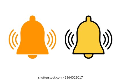 Bell Icon set for web and mobile app. Notification sign and symbol for web site design