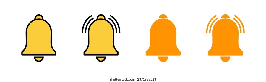 Bell Icon set for web and mobile app. Notification sign and symbol for web site design