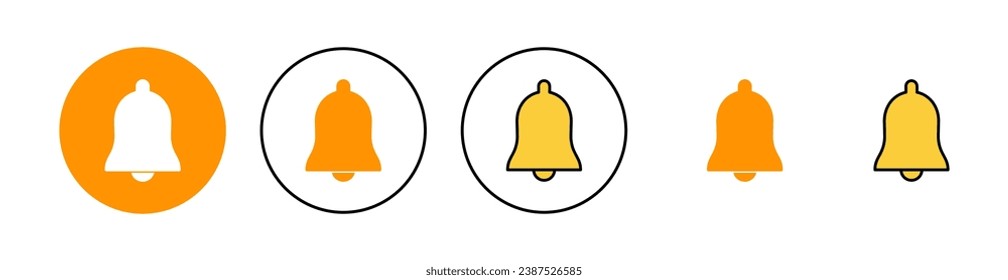 Bell Icon set for web and mobile app. Notification sign and symbol for web site design
