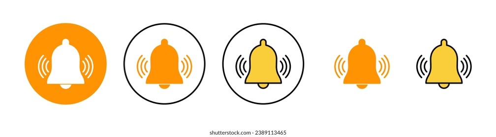 Bell Icon set for web and mobile app. Notification sign and symbol for web site design