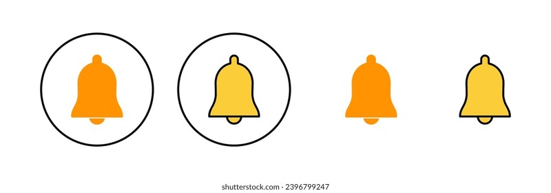 Bell Icon set for web and mobile app. Notification sign and symbol for web site design