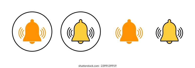 Bell Icon Set für Web- und mobile App. Benachrichtigungszeichen und Symbol für die Gestaltung der Website
