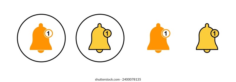 Bell Icon set for web and mobile app. Notification sign and symbol for web site design