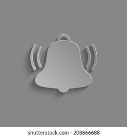 Bell icon with shadow on a grey background