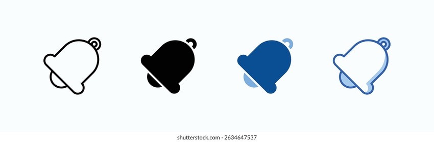 Bell Icon Sheet Multiple Style Collection Isolated Vector