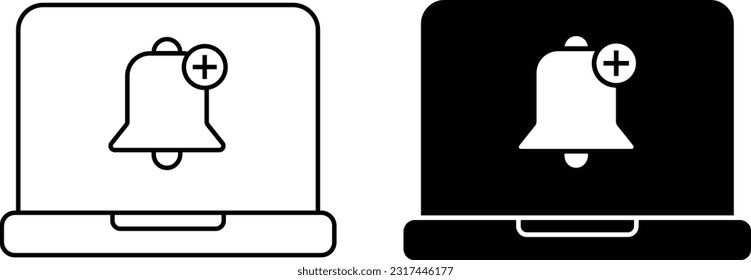 Glockensymbol, einfache, trendige, flache Linie und solide einzelne Vektorgrafik auf weißem Hintergrund. Für Apps, Logo, Websites, Symbol, UI, UX, Grafik und Web-Design. EPS10.