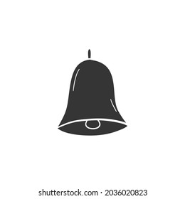 Bell Icon Silhouette Illustration. Sound Vector Graphic Pictogram Symbol Clip Art. Doodle Sketch Black Sign.