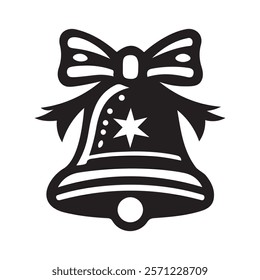 A Bell icon silhouette vector art illustration isolated on white background.