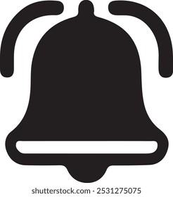 Estilo del Vector de la silueta del icono de Bell con el fondo blanco