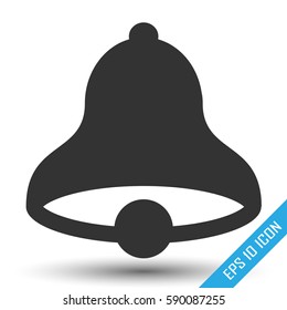 Bell icon. Simple flat logo of bell on white background. Vector illustration.