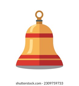 A bell icon in simple flat style vector illustration