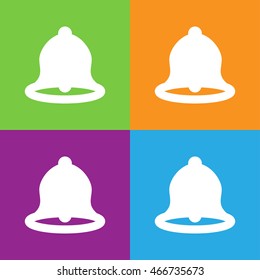 Bell icon. Simple logo of bell on white background. Flat vector illustration.