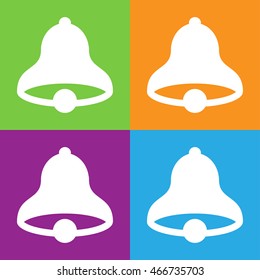 Bell icon. Simple logo of bell on white background. Flat vector illustration.