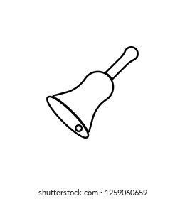 Bell icon. Simple outline vector of Christmas, New Year and holidays set icons for UI and UX, website or mobile application