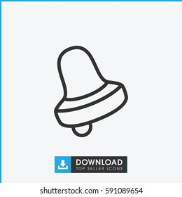 Bell icon. Simple outline Bell vector icon. On white background.