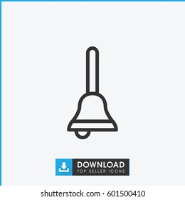bell icon. simple outline bell vector icon. on white background.