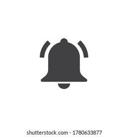Icono de Bell silueta simple estilo plano ilustración vectorial sobre fondo blanco.