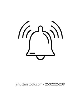 Icono de campana. icono de línea delgada simple.