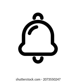 Bell icon, simple vector line style, editable stroke
