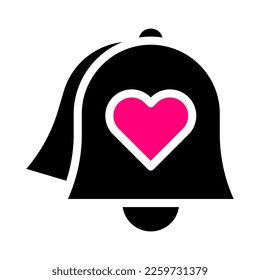 bell icon solid black pink style valentine illustration vector element and symbol perfect. Icon sign from modern collection for web.