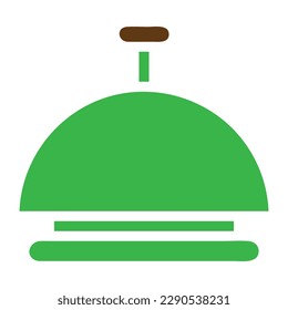 bell icon solid green brown colour easter illustration vector element and symbol perfect. Icon sign from modern collection for web.