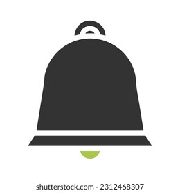 Bell icon solid green grey colour easter illustration vector element and symbol perfect.