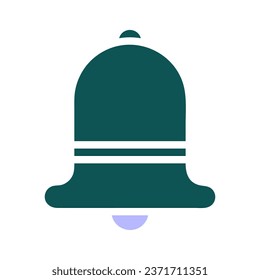 Bell icon solid green purple colour easter illustration vector element and symbol perfect.