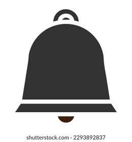 bell icon solid grey brown colour easter illustration vector element and symbol perfect. Icon sign from modern collection for web.