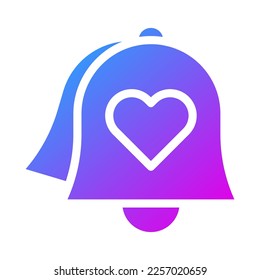 bell icon solid purple style valentine illustration vector element and symbol perfect. Icon sign from modern collection for web.