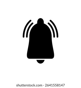 Bell icon symbol for apps and websites. Notification sign and symbol for web site design