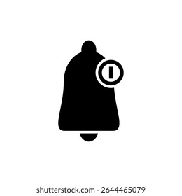 Bell icon symbol for apps and websites. Notification sign and symbol for web site design