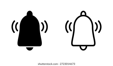 Bell icon symbol for apps and websites. Notification sign and symbol for web site design