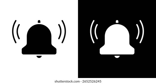 Colección de símbolo de icono de campana. Vector plano ilustración de stock.