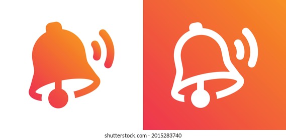 Bell icon symbol. Sound of bells ringing vector illustration.