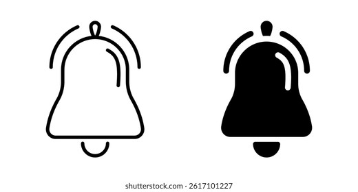 Bell icon symbolizing notification or alert. Linear and silhouette style.