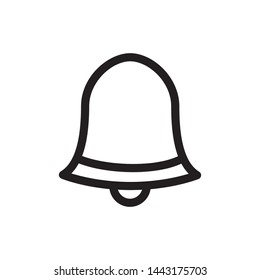 bell icon  , template vector illustration emblem isolated , school education , outline solid black background white
