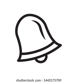 bell icon  , template vector illustration emblem isolated , school education , outline solid black background white