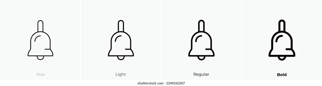 bell icon. Thin, Light Regular And Bold style design isolated on white background