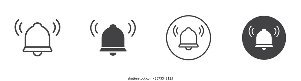 Bell icon Thin line art isolated