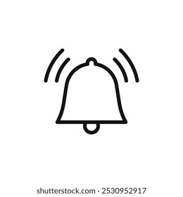 Bell icon Thin line flat illustration