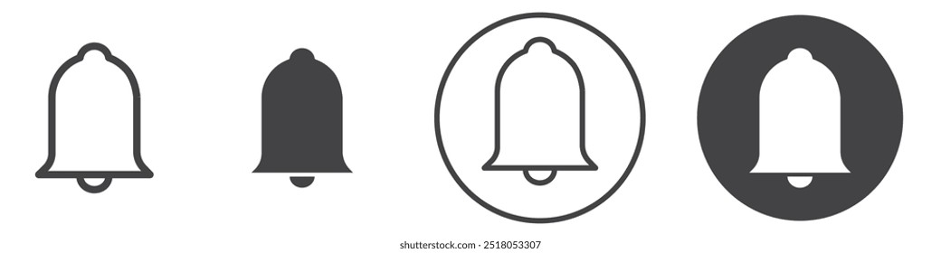Ilustración de línea delgada de icono de campana