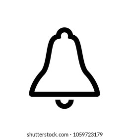 Bell icon thin line isolated on white background. Bell icon for web site, app, ui and logo. Creative concept, vector illustration, eps 10