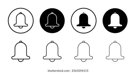 Bell icon Thin line vector illustration set