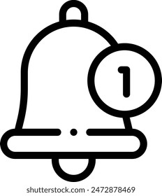 Glockensymbol. Dünnes lineares Design isoliert auf weißem Hintergrund