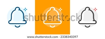 Bell icon in three colors. 768 x 768 pixel perfect scalable to 384px, 192px, 96px, 48px etc... Outline editable vector stroke