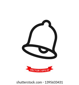 bell icon in trendy flat design 