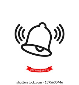 bell icon in trendy flat design 
